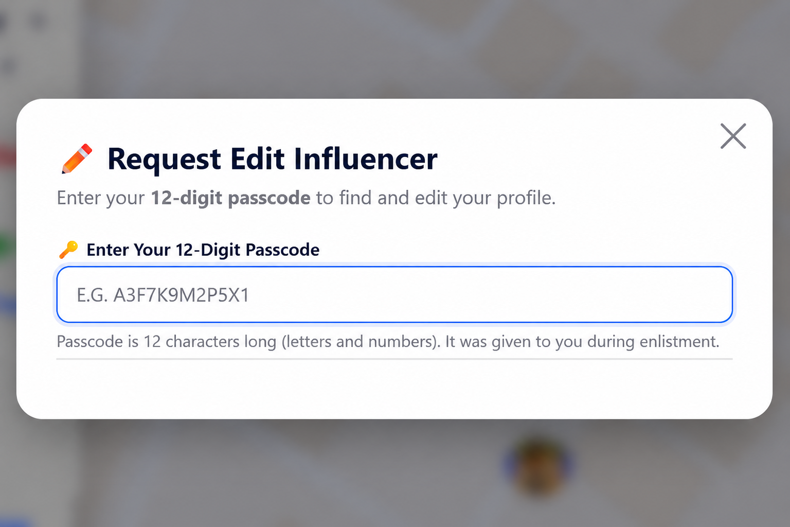 Edit profile – Influencer Map