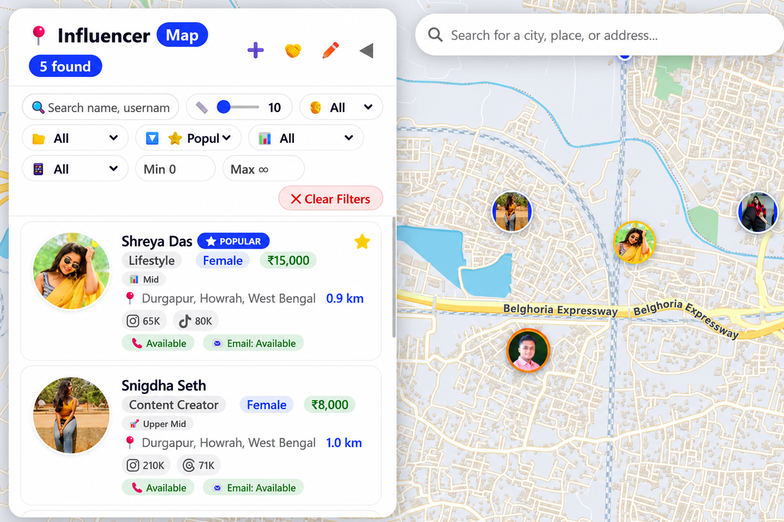 Influencer Map – your profile on the map
